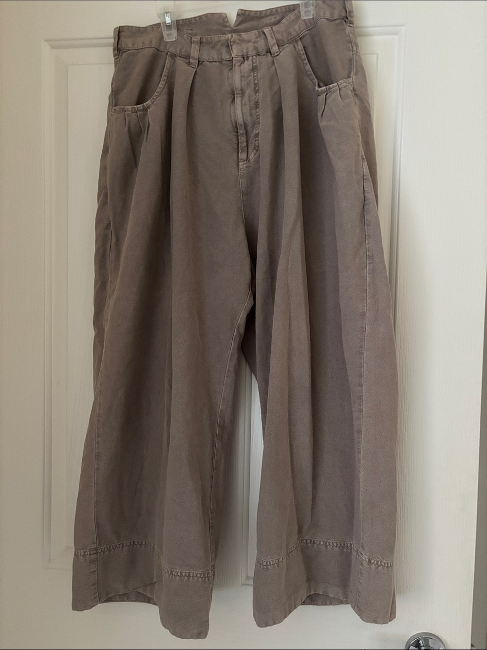 Free People Wide-Leg Pants in Taupe